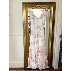 Beautiful ivory floral LuLus dress - large